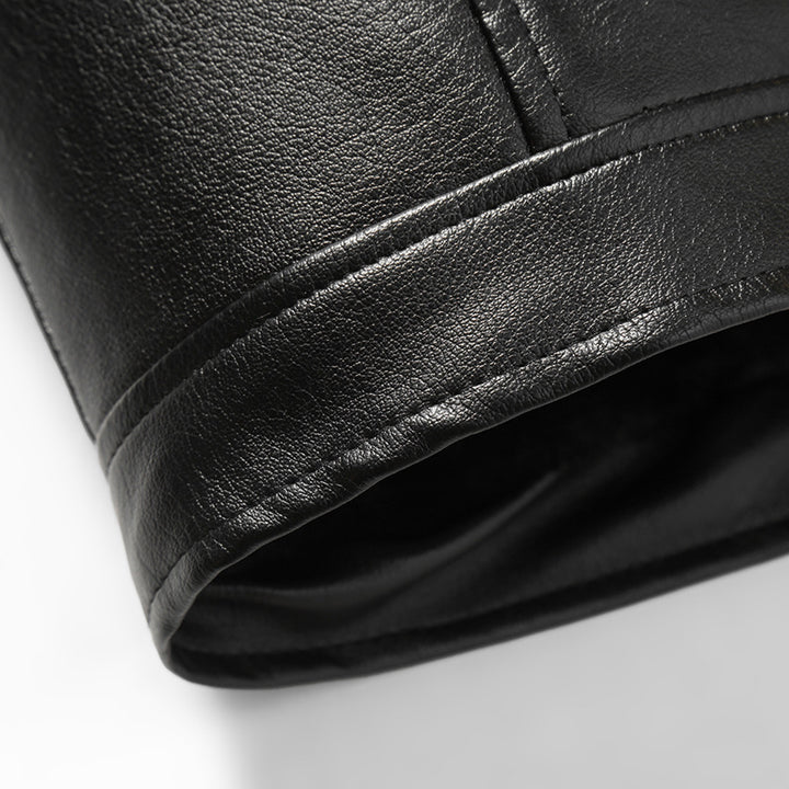 Herren warme Lammlederjacke mit gefüttertem Kragen Aliams