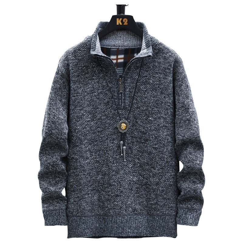 Herren Strickpullover mit halber Reißverschluss und modernem Design Aliams