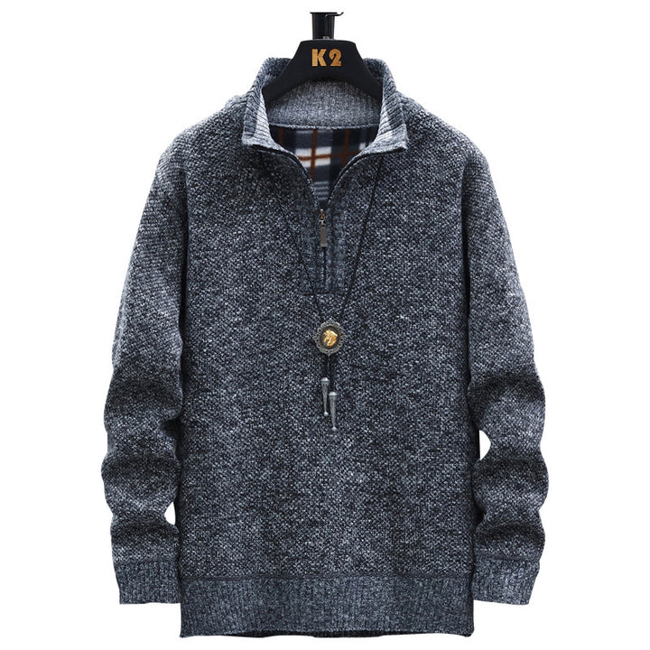 Herren Strickpullover mit halber Reißverschluss und modernem Design Aliams