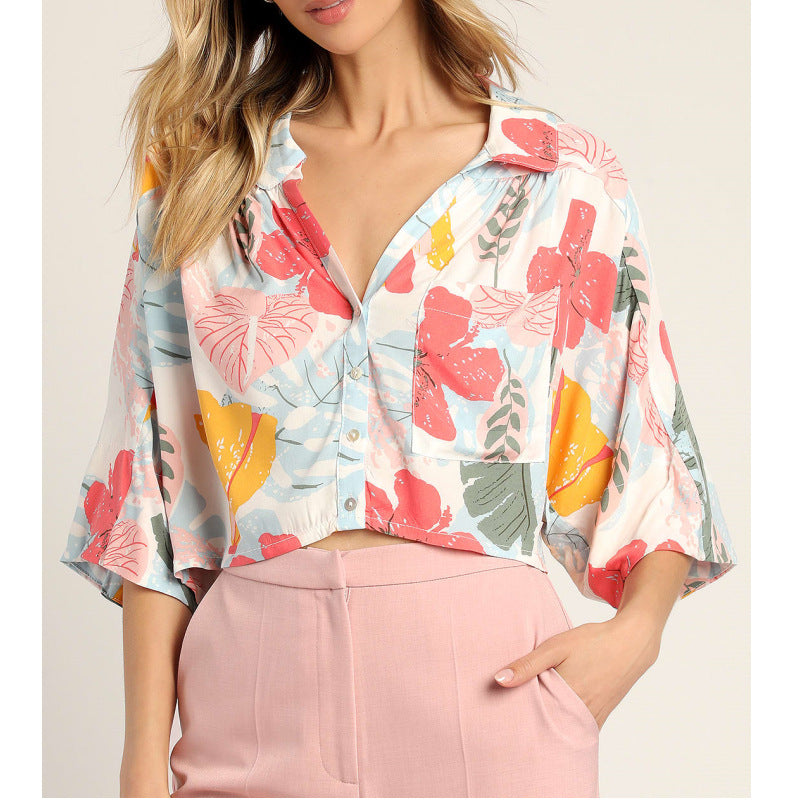 Damen Elegante Bluse mit weit geschnittenem Design und hoher Taille Hose Aliams