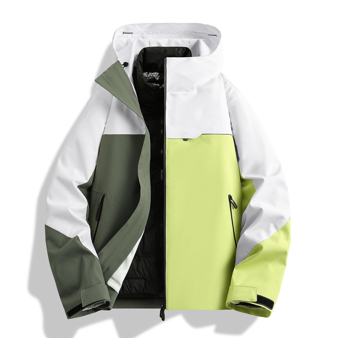 Herren hochwertige wasserfeste Outdoor-Jacke mit verstellbarer Kapuze und isolierendem Innenfutter Aliams