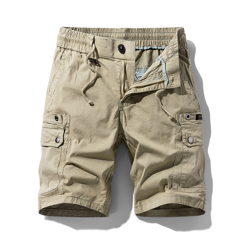 Herren Cargo-Shorts mit elastischem Bund und multifunktionalen Taschen Aliams