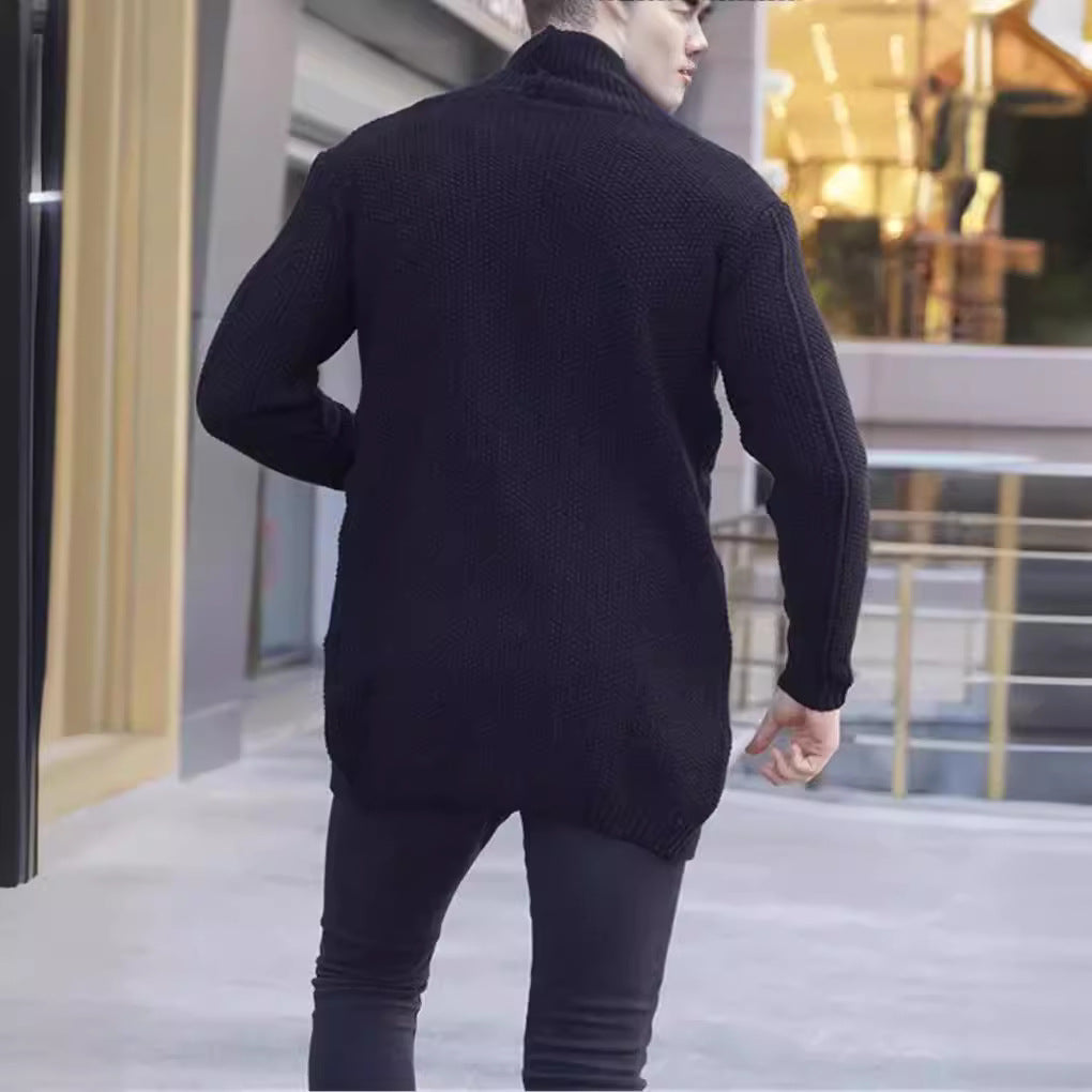Herren Grobstrick Cardigan mit modischem Zopfmuster und lässigem Schnitt Aliams