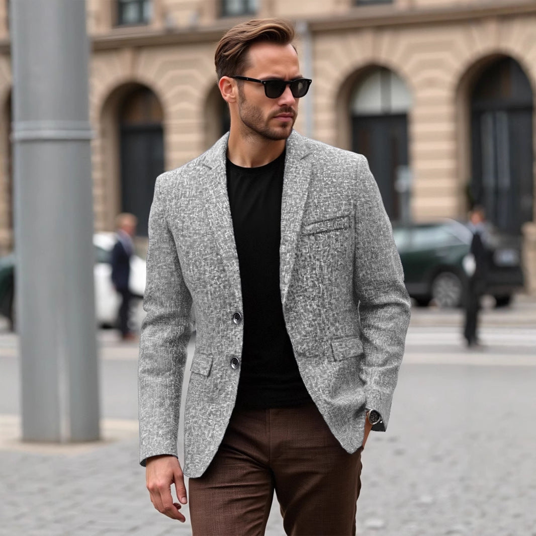 Herren eleganter strukturierten Blazer mit modernem Gewebe und stilvollen Details Aliams