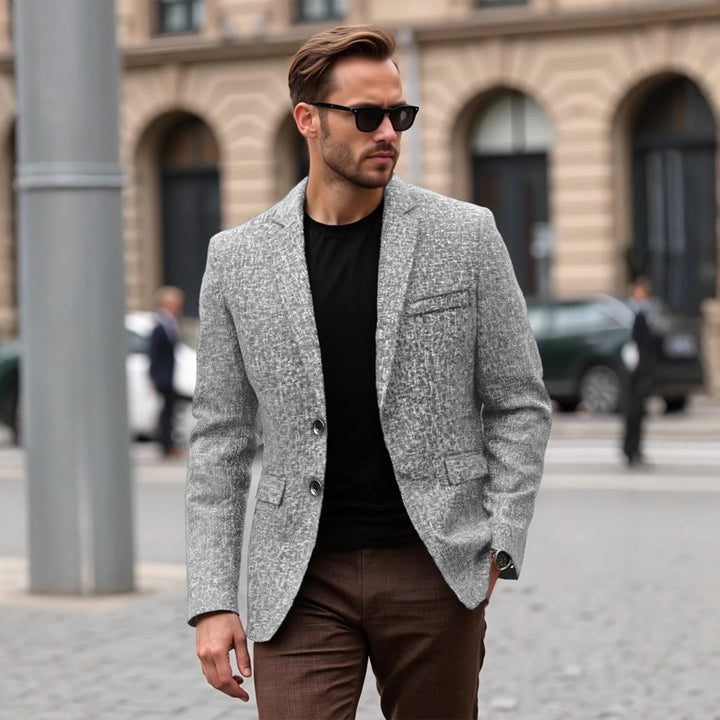 Herren eleganter strukturierten Blazer mit modernem Gewebe und stilvollen Details Aliams