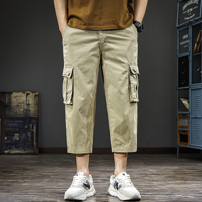 Herren Cargo-Shorts mit vielen Taschen und elastischem Bund Aliams
