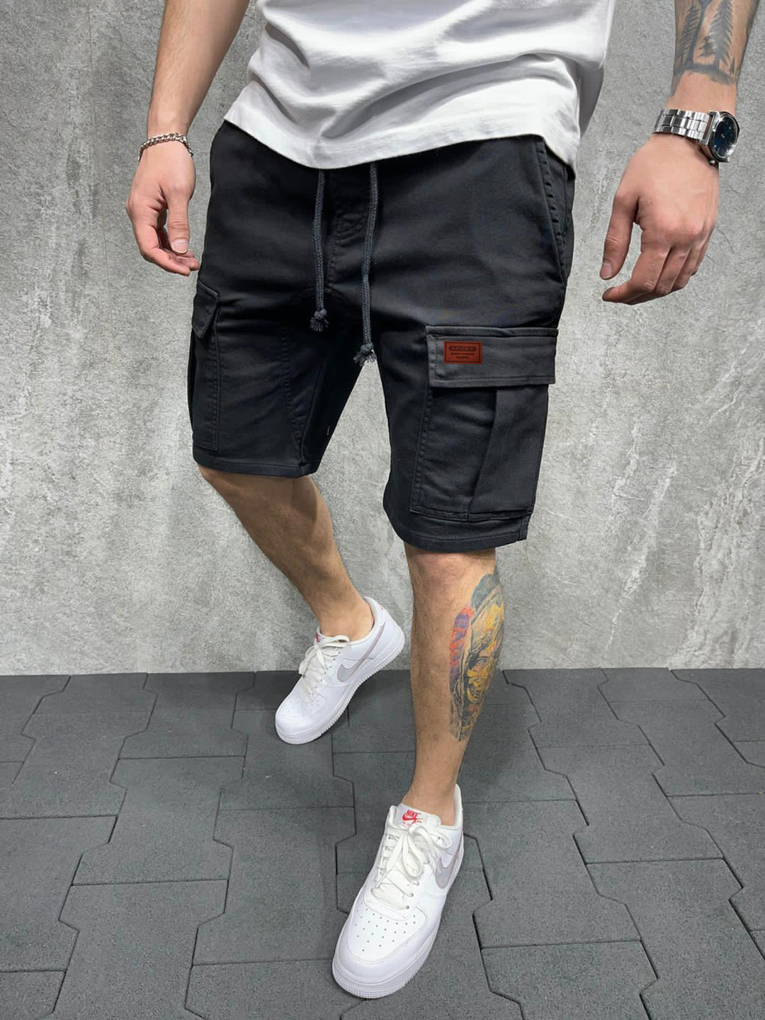 Herren Cargo-Shorts mit praktischen Seitentaschen und verstellbarem Gummizug Aliams