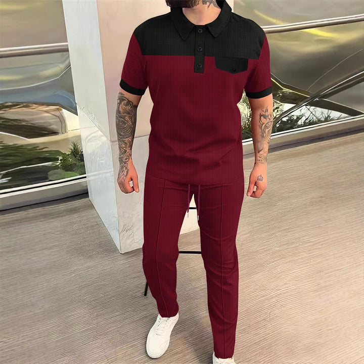 Herren sportliches Poloshirt und Chino-Hose Set mit modernem Design Aliams