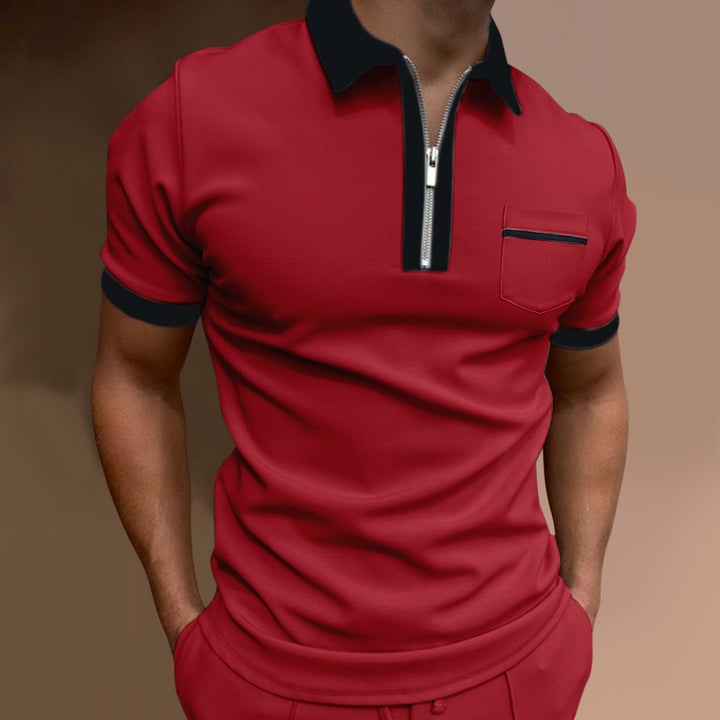 Herren Zip-Front Stilvolles Poloshirt Aliams