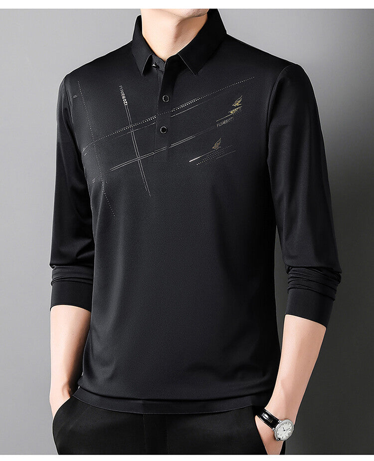 Herren Sportliches Langarm Poloshirt mit innovativem Design Aliams