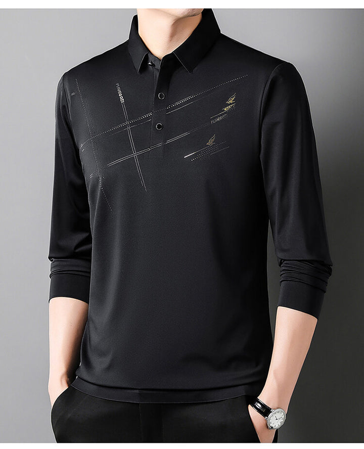 Herren Sportliches Langarm Poloshirt mit innovativem Design Aliams