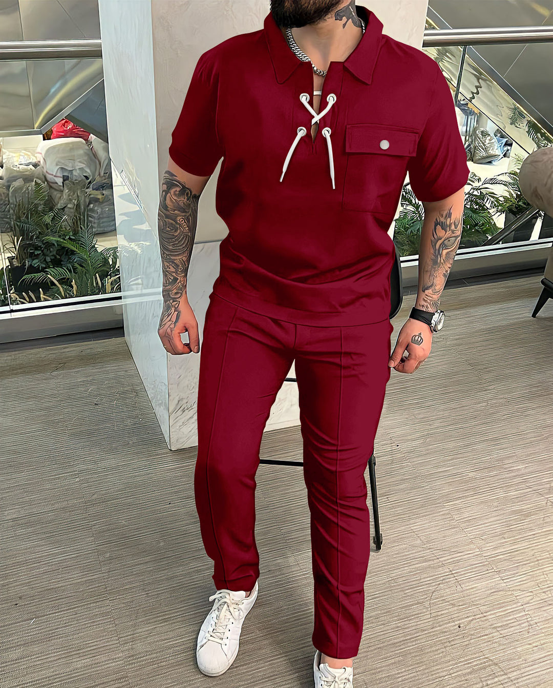 Herren entspannender Freizeitanzug mit hilfreichen Taschen Aliams