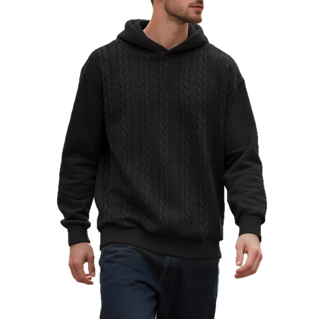 Herren Hoodie mit strukturiertem Strickmuster und modischen Akzenten Aliams