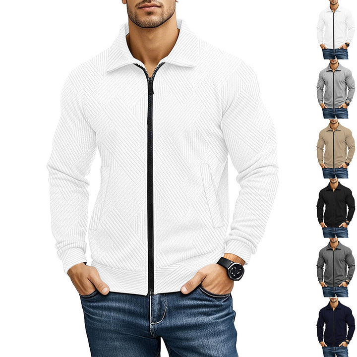 Herren bequeme und stylische Kapuzenjacke mit strukturiertem Gewebe Aliams