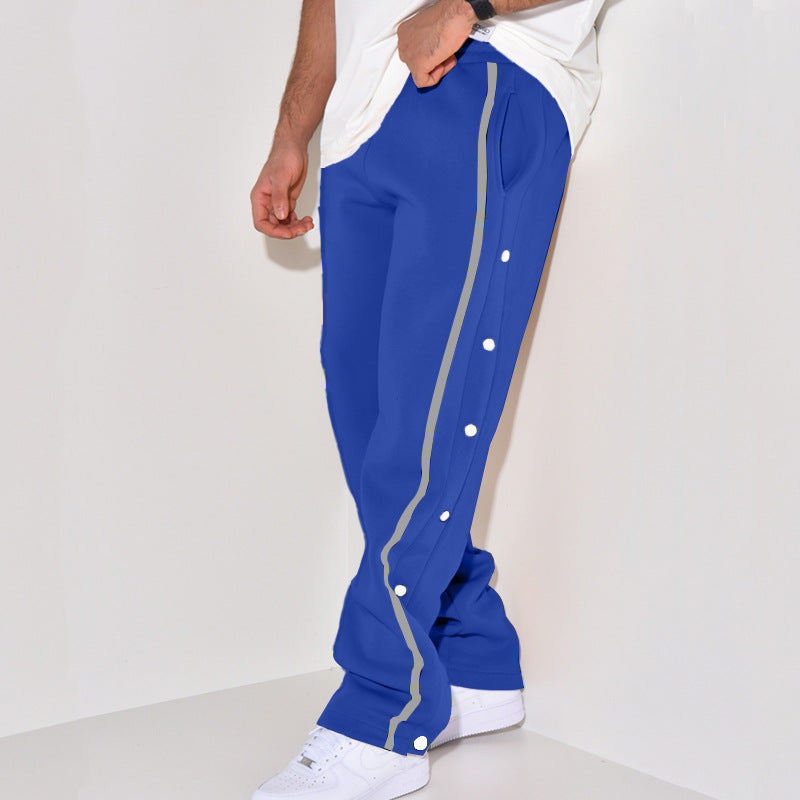 Herren Sportliche Jogginghose mit Druckknopf-Detail und seitlichen Taschen Aliams