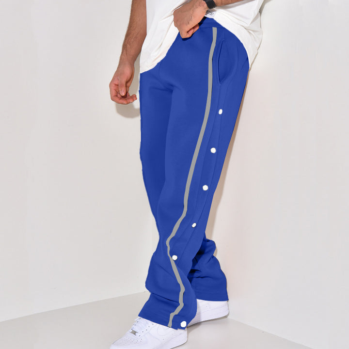 Herren Sportliche Jogginghose mit Druckknopf-Detail und seitlichen Taschen Aliams