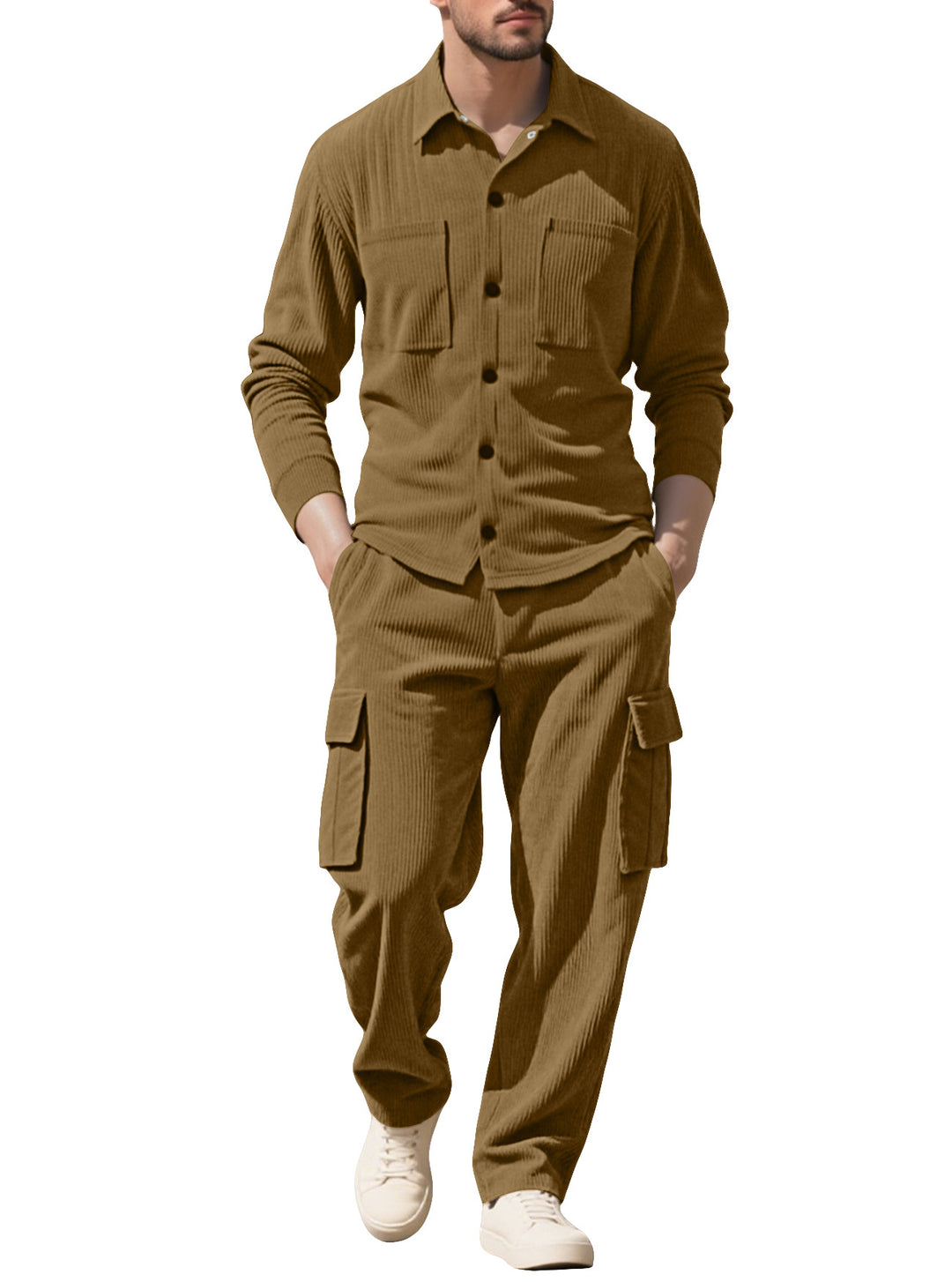 Herren Cargo-Set mit strukturierter Jacke und Hose Aliams
