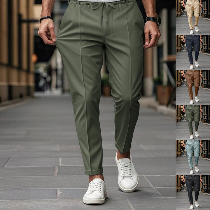 Herren elegante Freizeithose mit praktischen Taschen und elastischem Bund Aliams