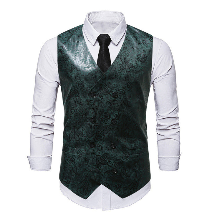 Herren elegante doppelt-knopf Pailletten-Weste Aliams