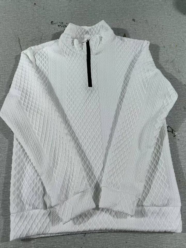 Herren Stehkragen Pullover mit Strukturmuster Aliams