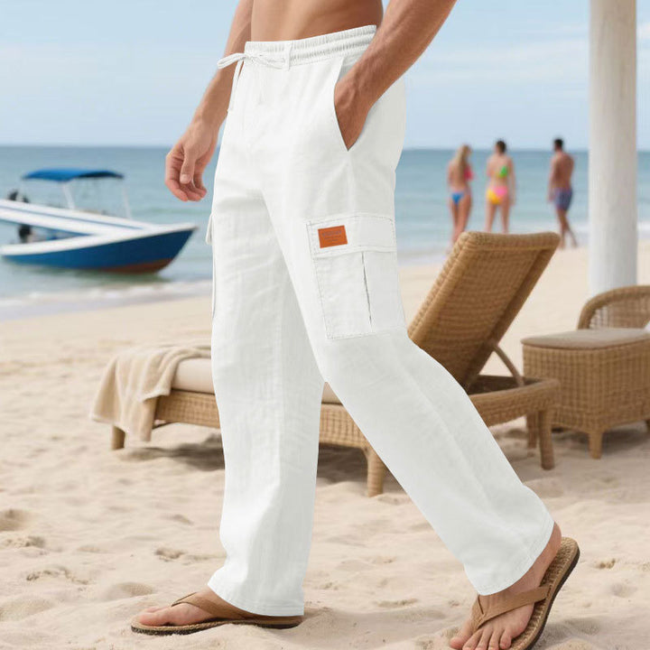 Herren Cargo-Hose mit elastischem Bund und seitlichen Taschen Aliams