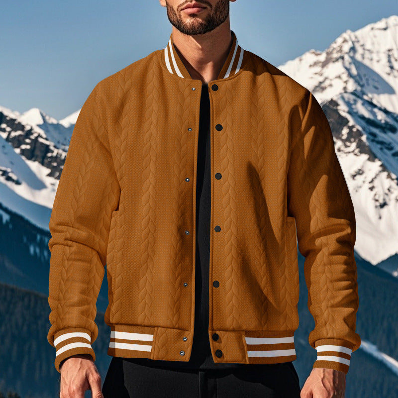Herren urbane Collegejacke mit strukturiertem Strickdesign Aliams