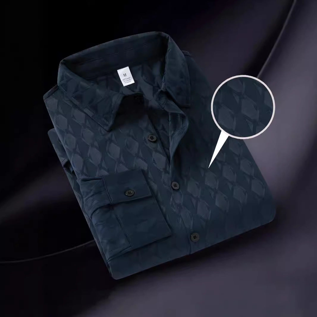 Herren elegantes Hemd mit strukturiertem Muster und hochwertiger Verarbeitung Aliams