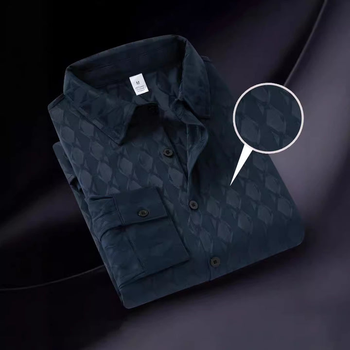 Herren elegantes Hemd mit strukturiertem Muster und hochwertiger Verarbeitung Aliams