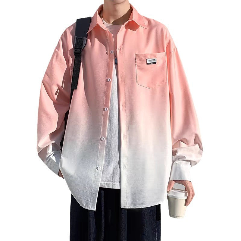 Herren Hemdjacke mit modernem Farbverlauf und praktischer Brusttasche Aliams