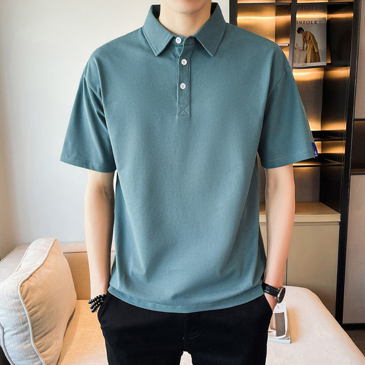 Herren atmungsaktives Poloshirt mit knopfverzierten Details Aliams