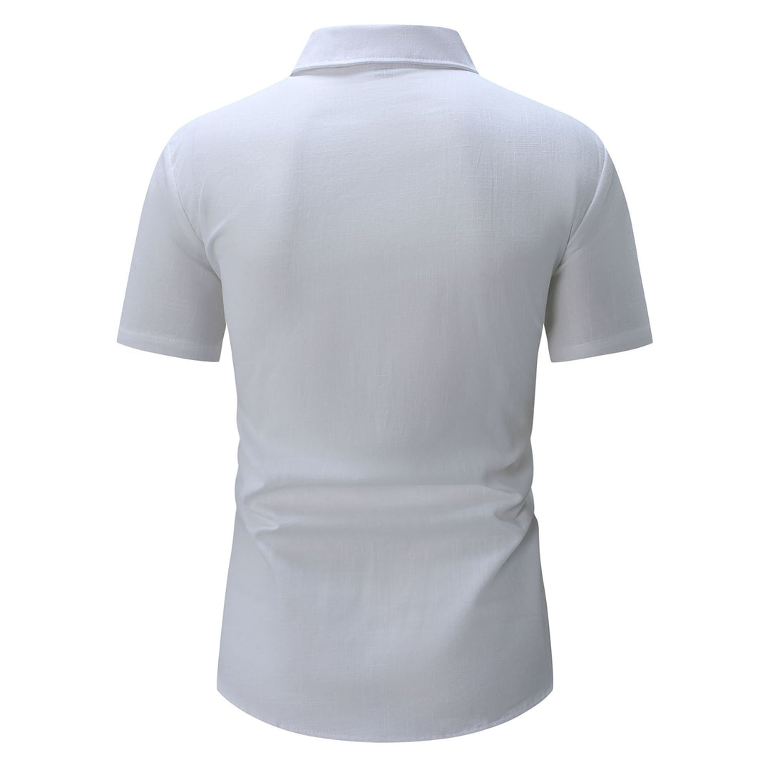 Herren Kurzarmhemd mit eleganter Schnürung Aliams