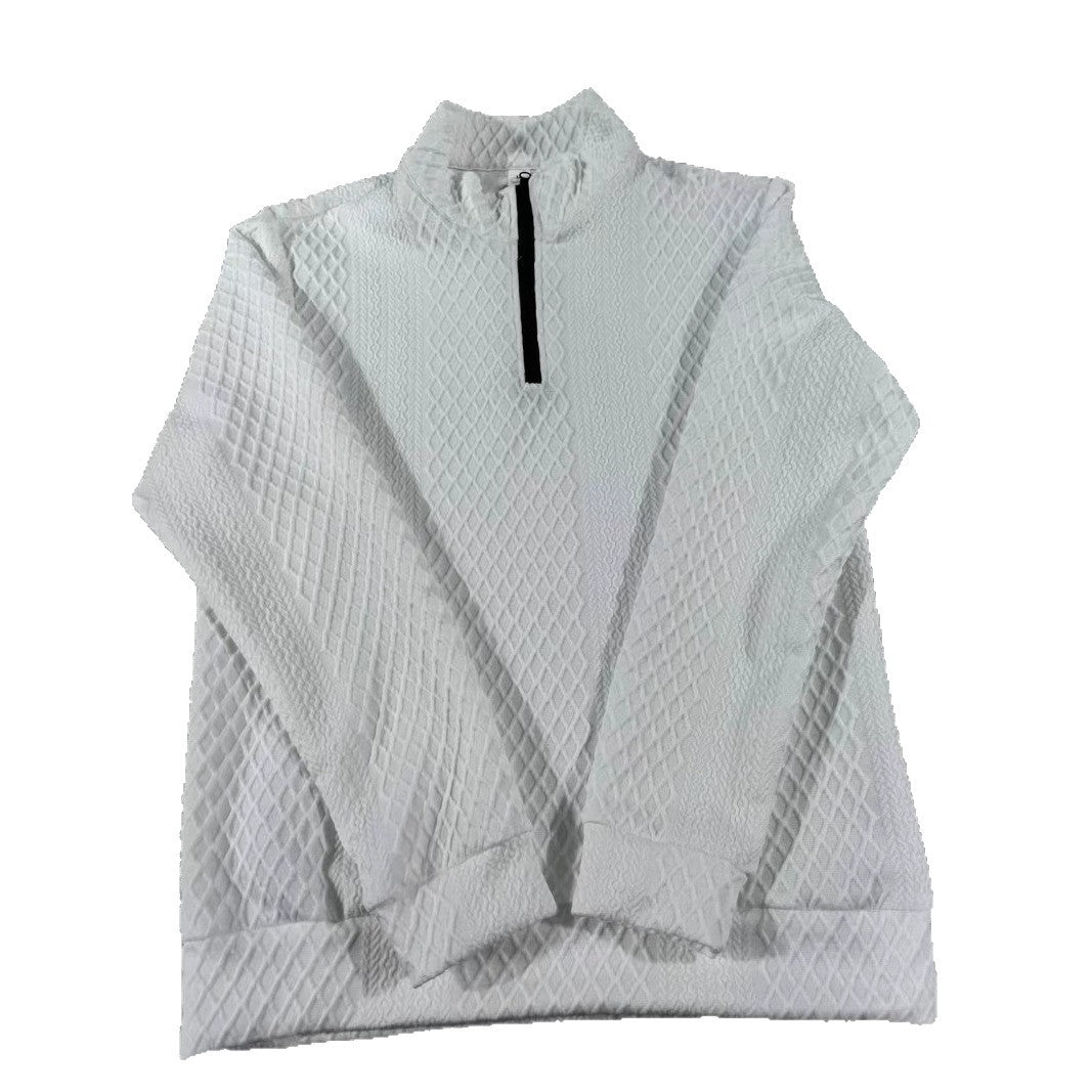 Herren Stehkragen Pullover mit Strukturmuster Aliams