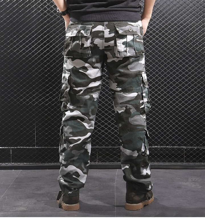 Herren Cargo-Hose mit multifunktionalen Taschen und modischem Camouflage-Design Aliams