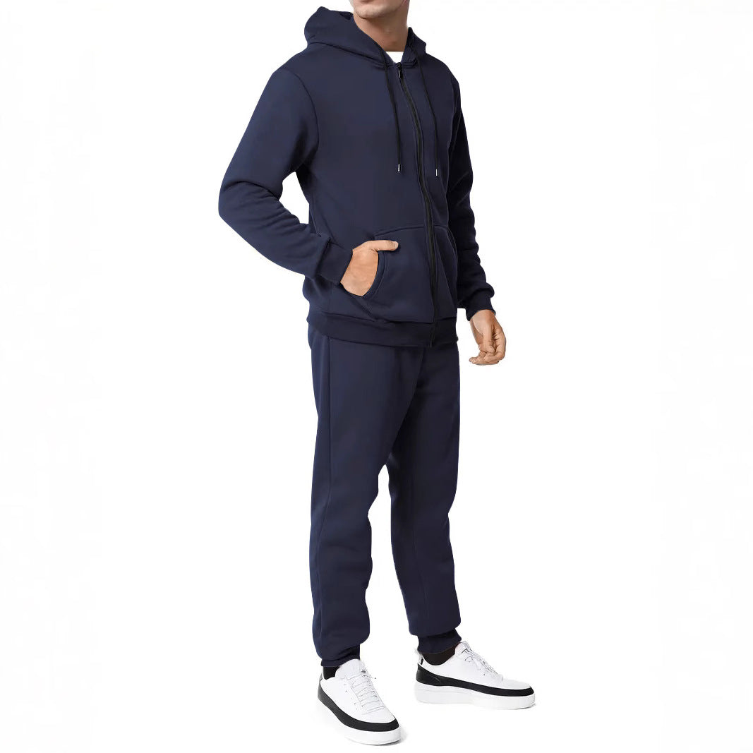 Herren Sportliches Komplett-Set mit Kapuzenjacke und Jogginghose Aliams