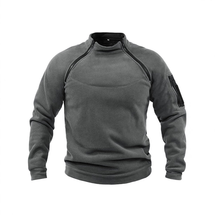 Herren Thermo-Fleecepullover mit hochschließendem Kragen und praktischen Taschen Aliams