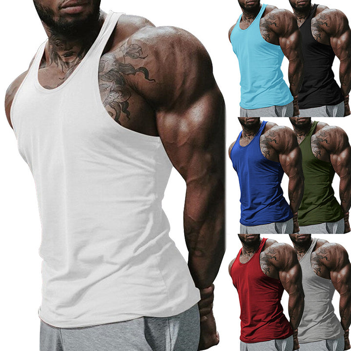 Herren atmungsaktives Fitness Tanktop mit Racerback-Design und körperbetontem Schnitt Aliams
