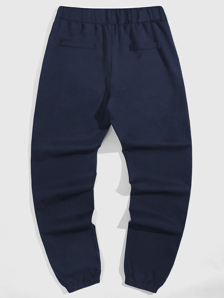 Herren Freizeit Jogginghose mit kontrastierenden Reißverschlusstaschen und elastischem Bund Aliams