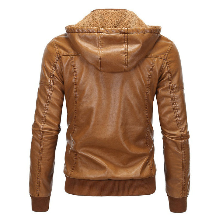 Herren Lederjacke mit abnehmbarem Innenfutter und praktischen Taschen Aliams