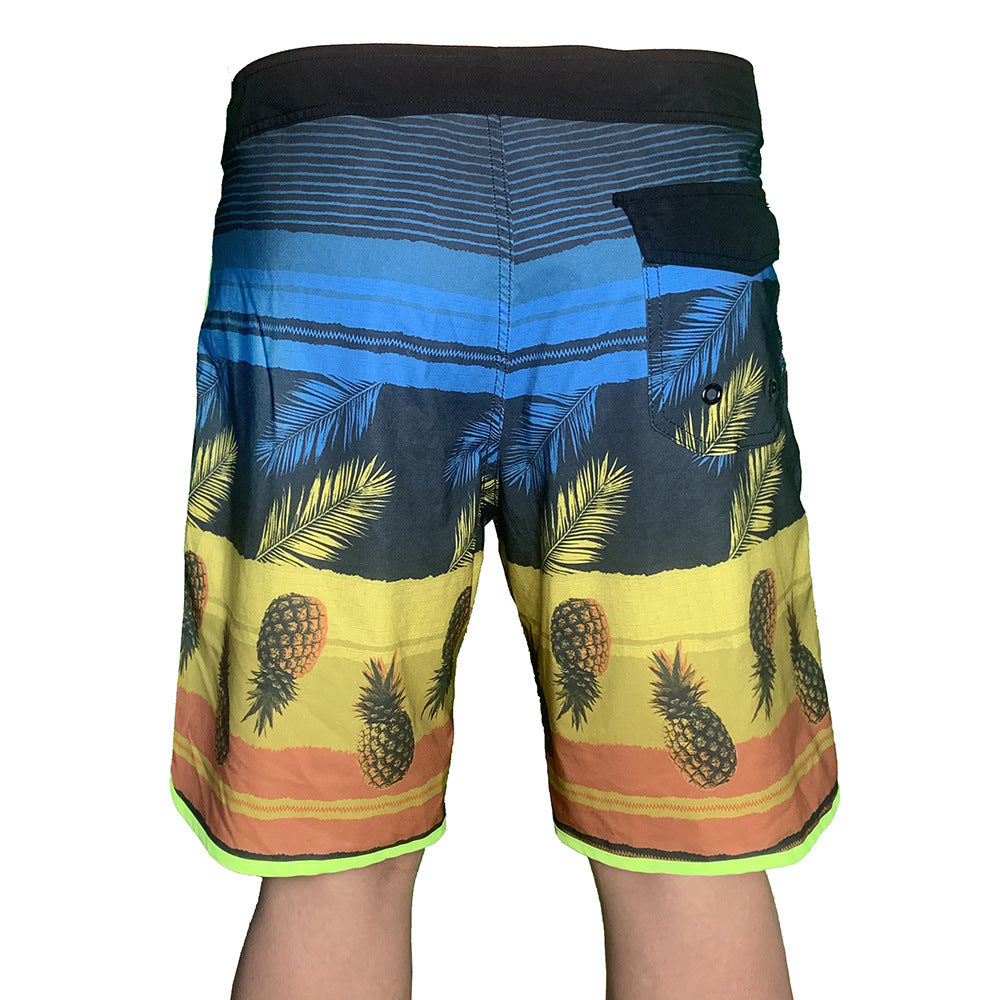Herren Badeshorts mit innovativem Palmen- und Ananas-Design und praktischem Kordelzug Aliams