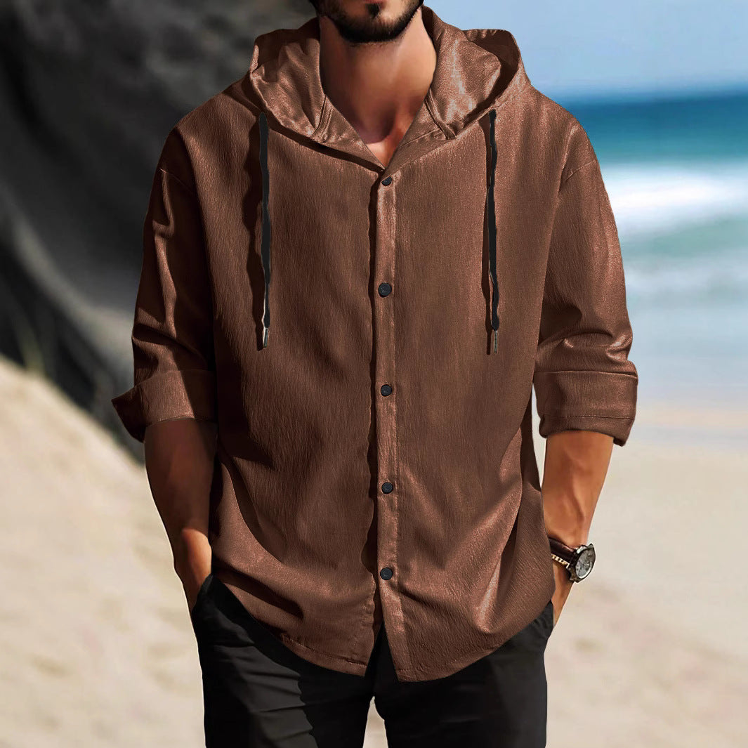 Herren sportliche Hemdjacke mit Kapuze und zeitgemäßem Design Aliams