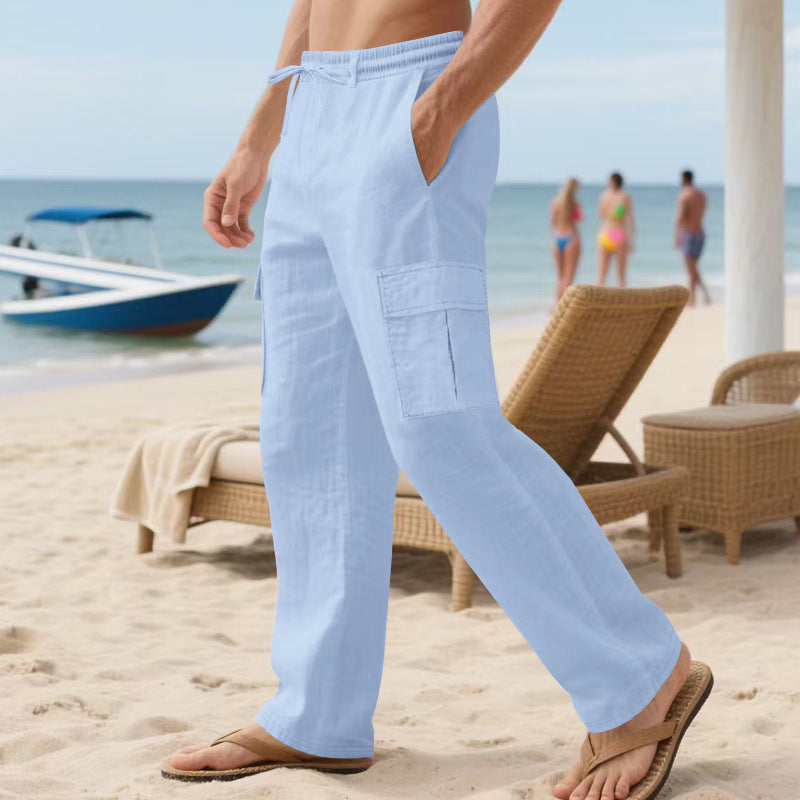 Herren Cargo-Hose mit elastischem Bund und funktionalen Taschen Aliams