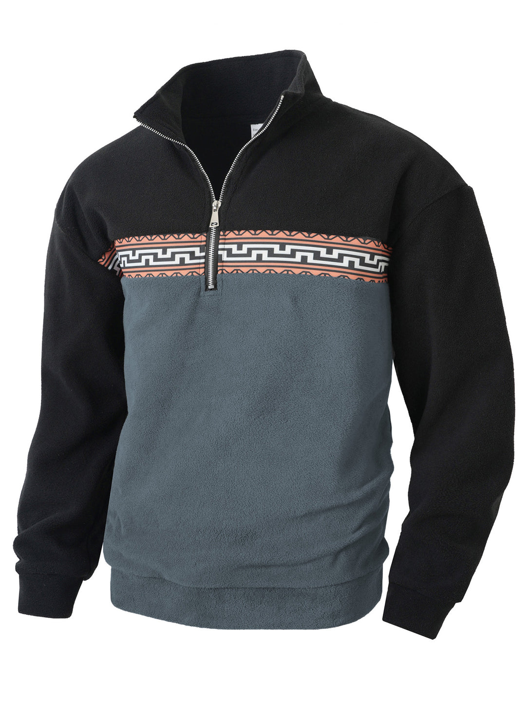 Herren Fleece Pullover mit modischem Stehkragen Aliams
