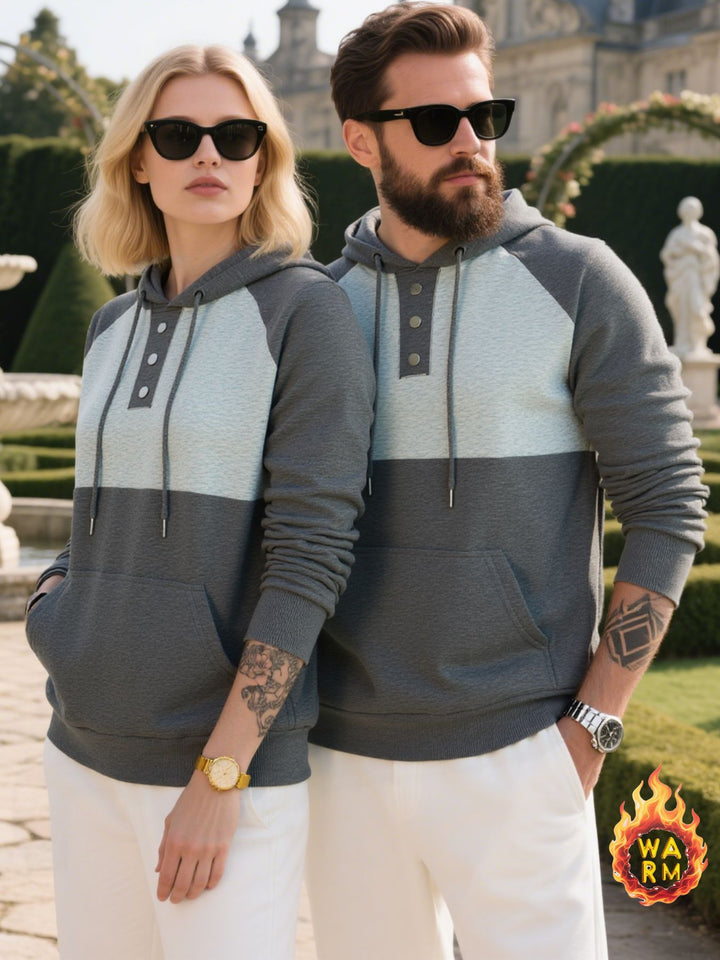 Herren Hoodie mit Knopfleiste und sportlichem Design Aliams