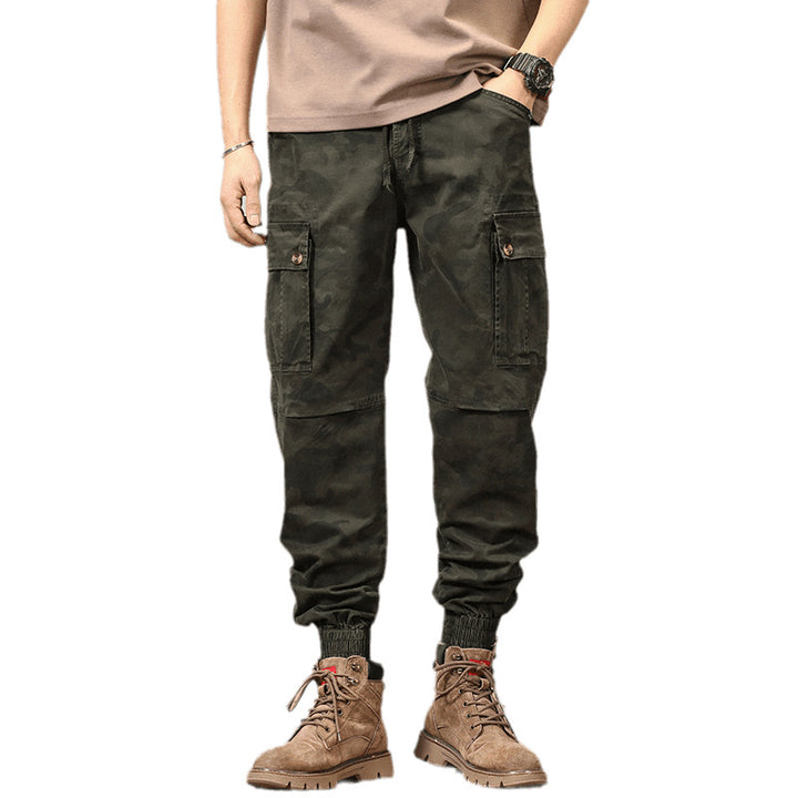 Herren Cargohose im urbanen Camouflage-Design mit vielseitigen Taschen und elastischen Bündchen Aliams