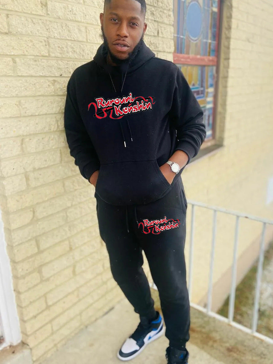 Herren Hoodie und Jogginghose Set mit kreativem Druckmotiv Aliams