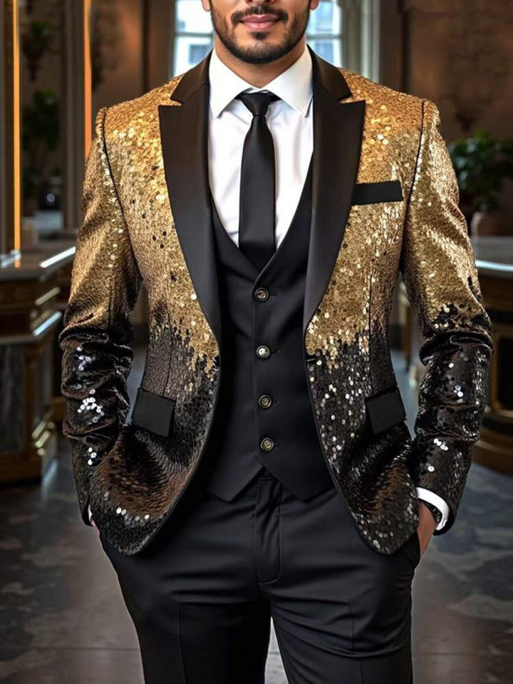 Herren eleganter Paillettenblazer mit modernem Schnitt Aliams