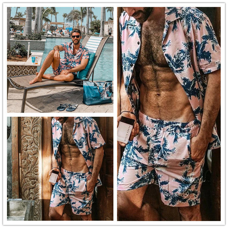 Herren Sommerliches Freizeit-Set mit kurzem Arm und elastischem Bund Aliams