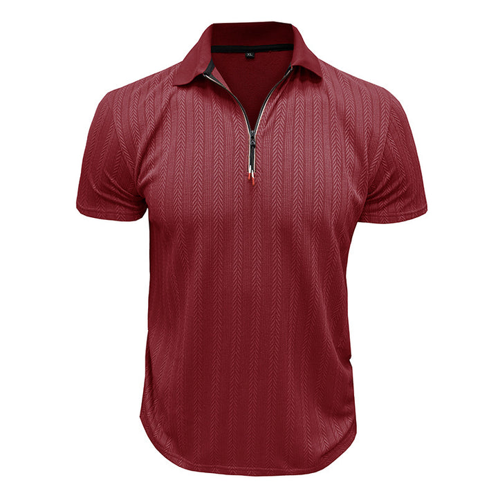 Herren Kurzarm Poloshirt mit hohem Kragen Aliams