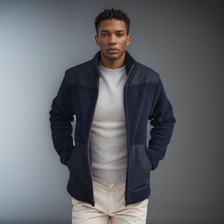 Herren flauschige Fleecejacke Aliams