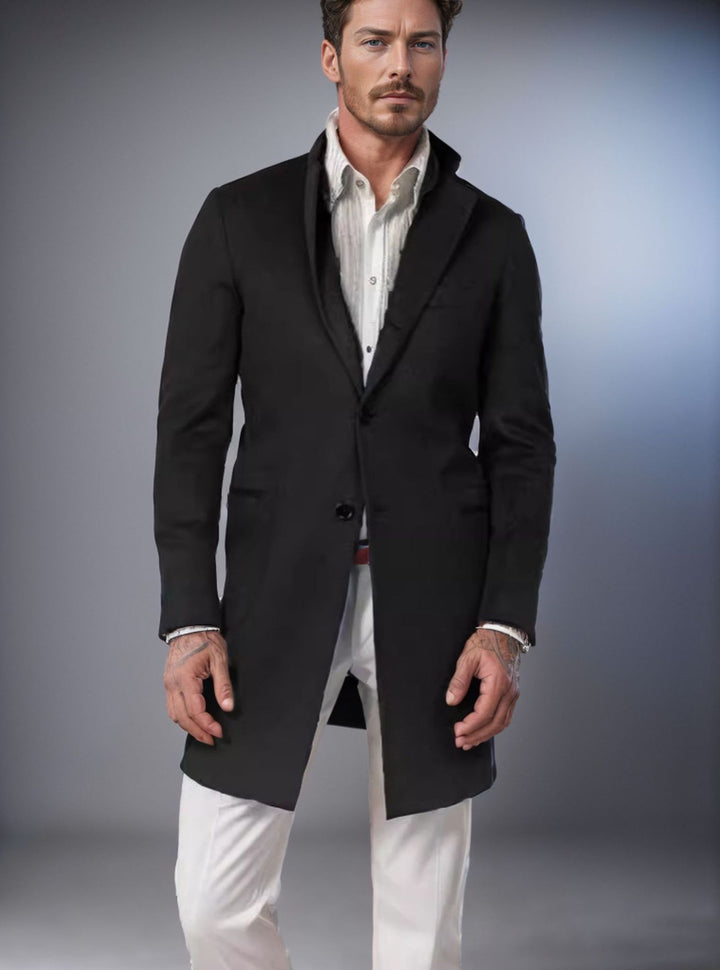 Herren eleganter Langmantel aus weichem Stoff Aliams